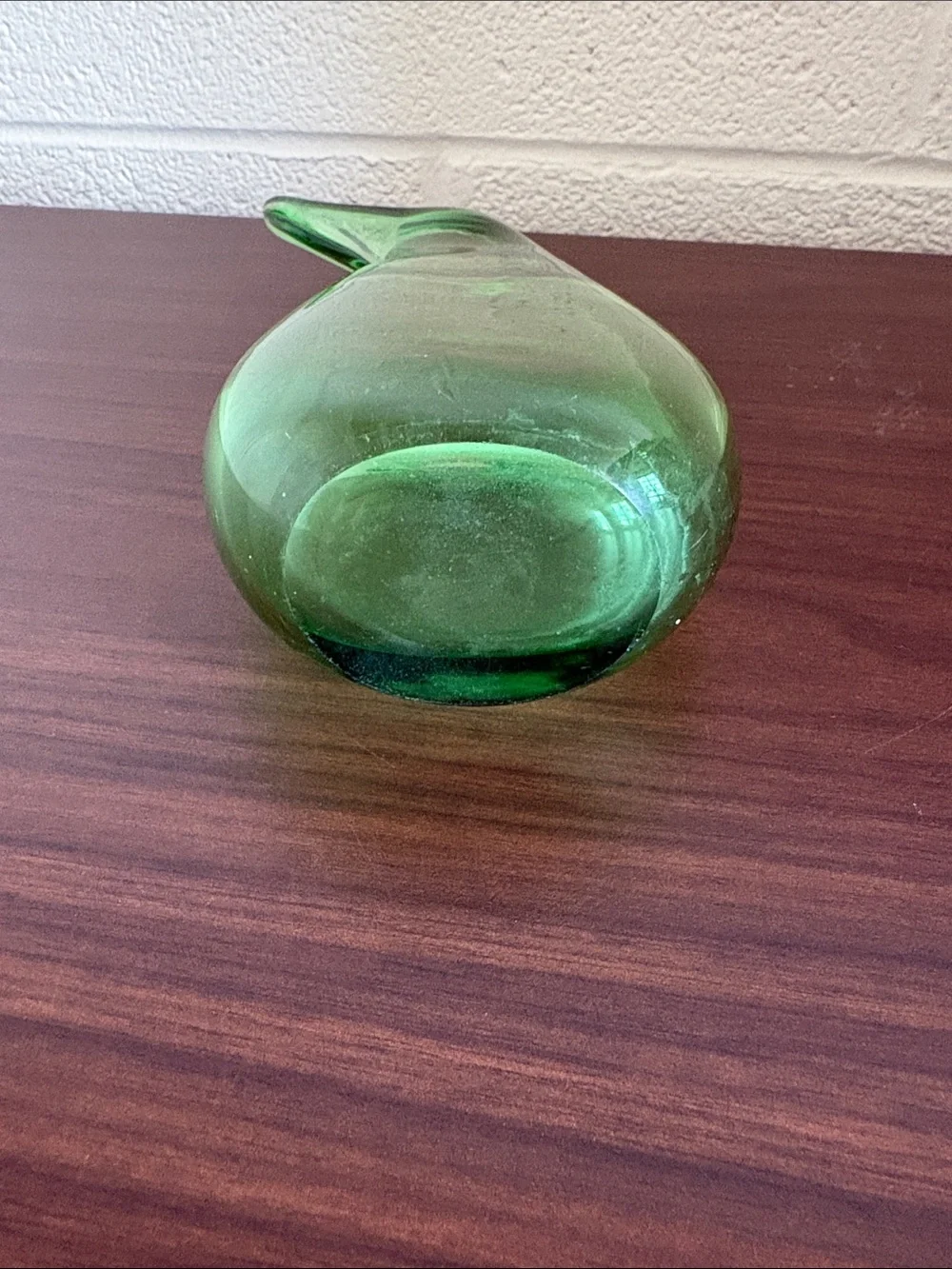 Green Handblown Glass Decorative Vase - Sleek Modern Accent